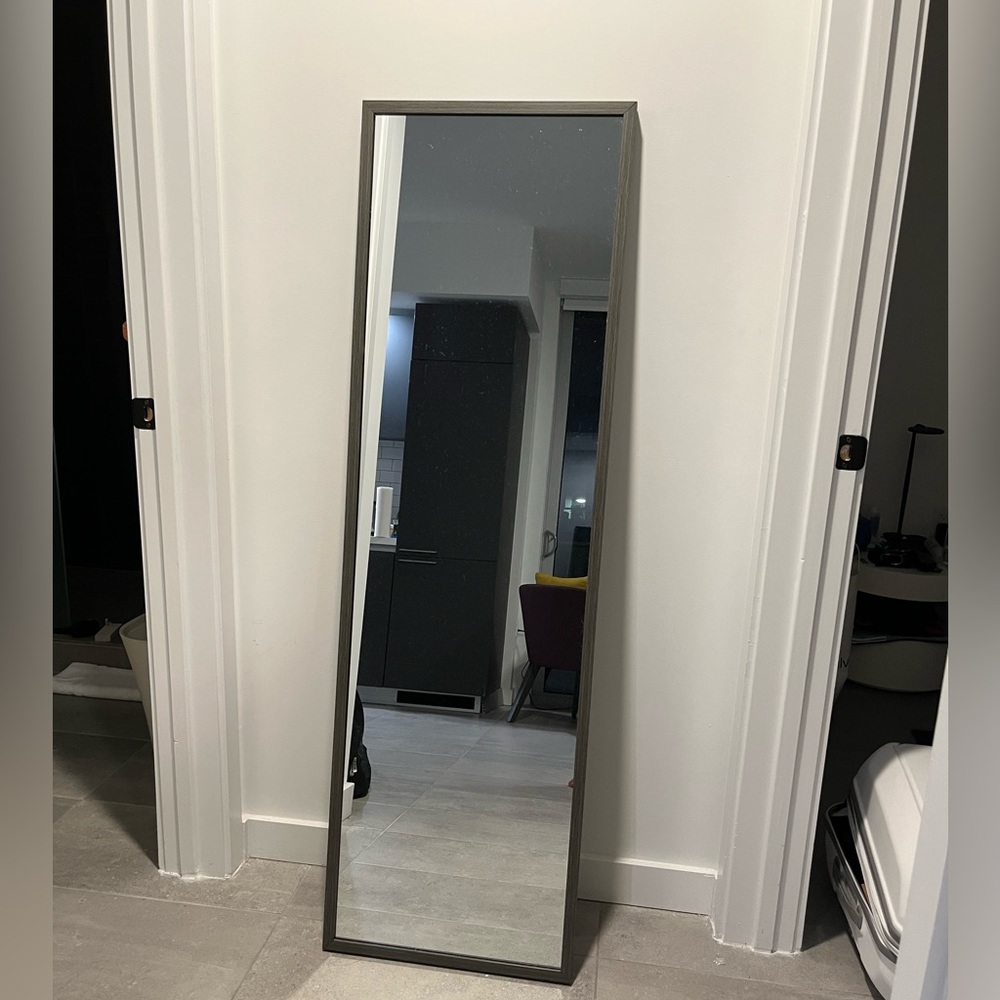 Free standing full size mirror - Framed (grey frame)